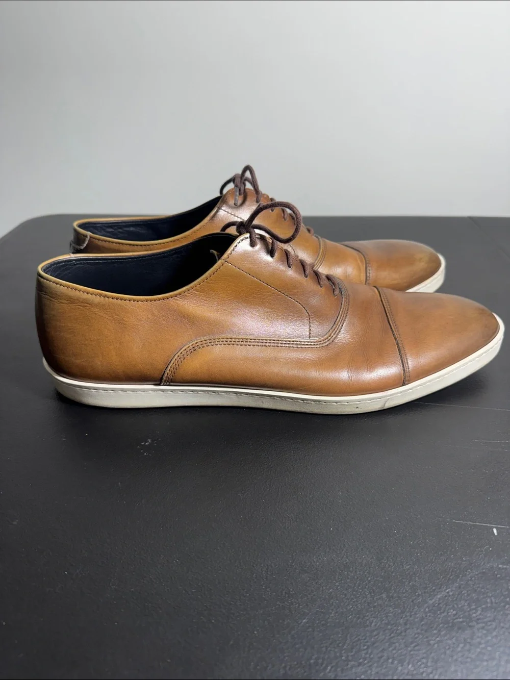 Allen Edmonds mens 12 D brown park Avenue hybrid dress shoes EUC